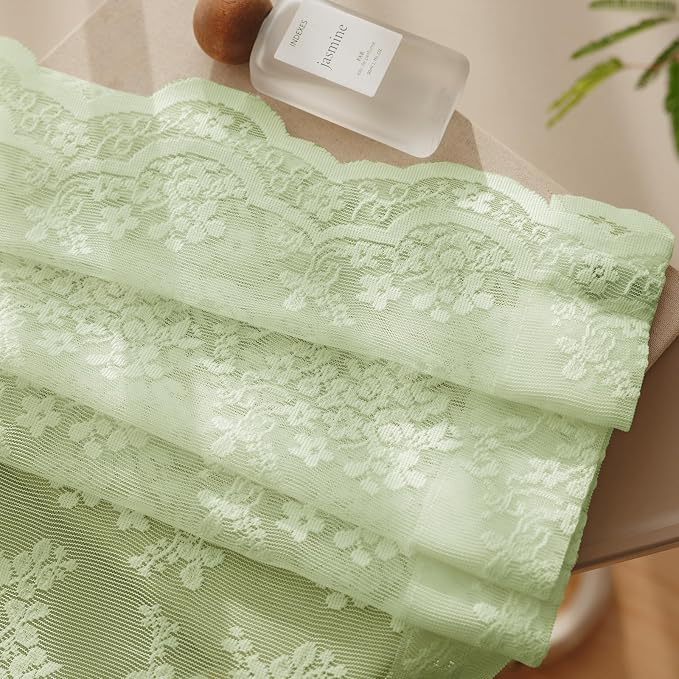 Anmao Vintage Lace Curtains 108 Inches Long 2 Panels, Romantic Semi Sheer - Image 7