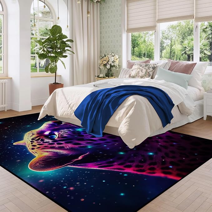 6' x 9' Galaxy Leopard Rug Fierce Panther Area Rugs - Image 4