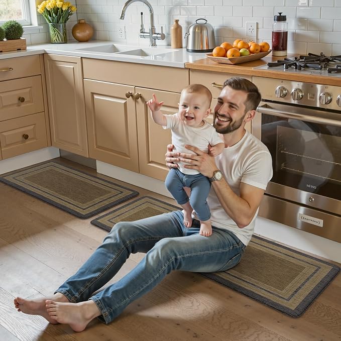 KIMODE Anti Fatigue Kitchen Mats 17"x47"+17"x29", Farmhouse Kitchen Rugs Sets - Image 8