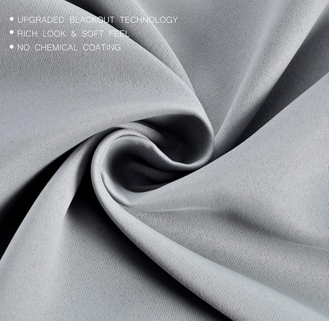 MIUCO Room Darkening Soild Grommet Blackout Curtains - Image 4