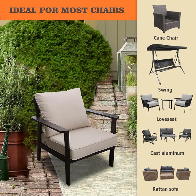 Goodgoods 24x28 inch Outdoor/Indoor Deep Seat Cushions Set of 2 Deep Seat - Image 4