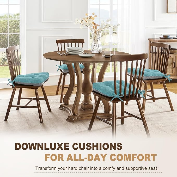 downluxe Indoor Chair Cushions for Dining Chairs, Tufted Overstuffed Textured - Image 6