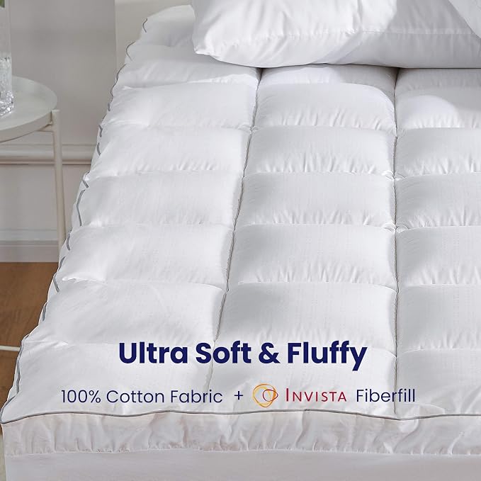SLEEP ZONE Twin Size Cotton Mattress Pad, Machine Washable Mattress Protector - Image 4