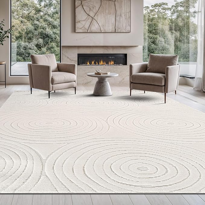 Beverly Rug Micro Loop Area Rug Light Gray 8x10 Geometric Modern Luxury by BeverlyRug