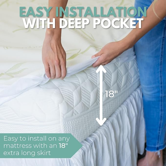King Size 78x80” Premium Bamboo Waterproof Mattress Protector, 100% Viscose - Image 6