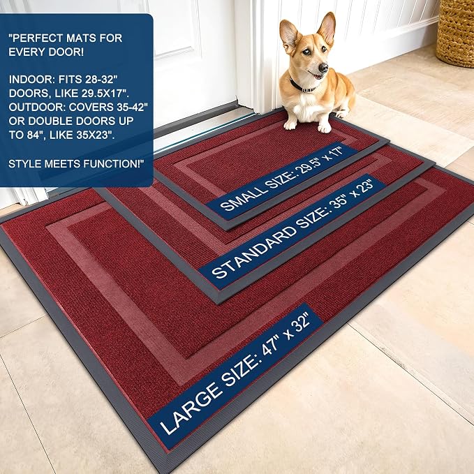 OLANLY Front Door Mat Indoor Outdoor Entrance, Waterproof All-Season, - Image 2