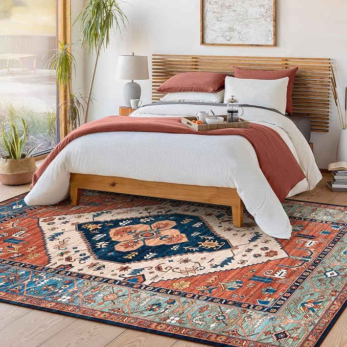 Lahome Oriental Washable Rug 6x9, Non-Slip Ultra-Thin Living Room Area Rug - Image 7