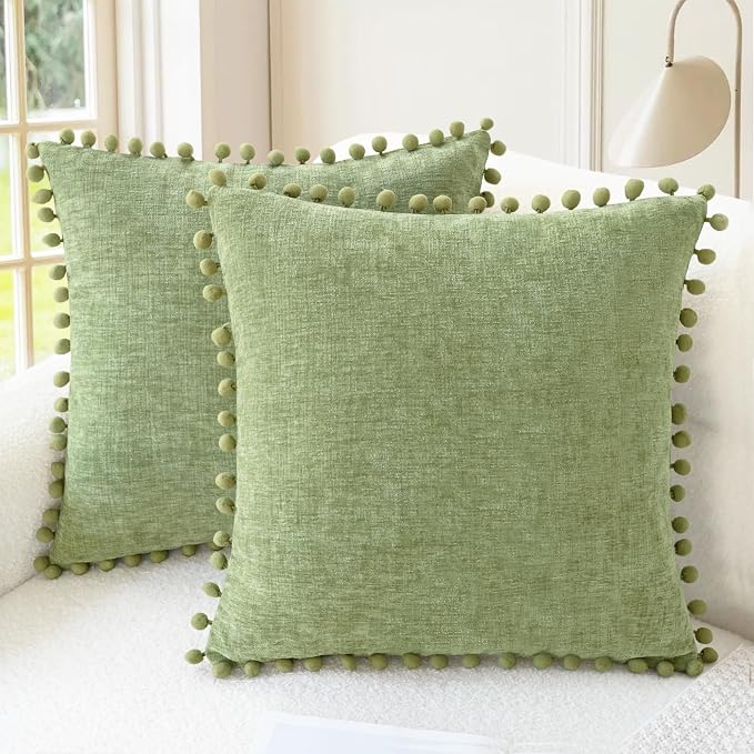 CaliTime Throw Pillow Covers Decorative 22 X 22 Inches Pack of 2 Cozy Solid by CaliTime