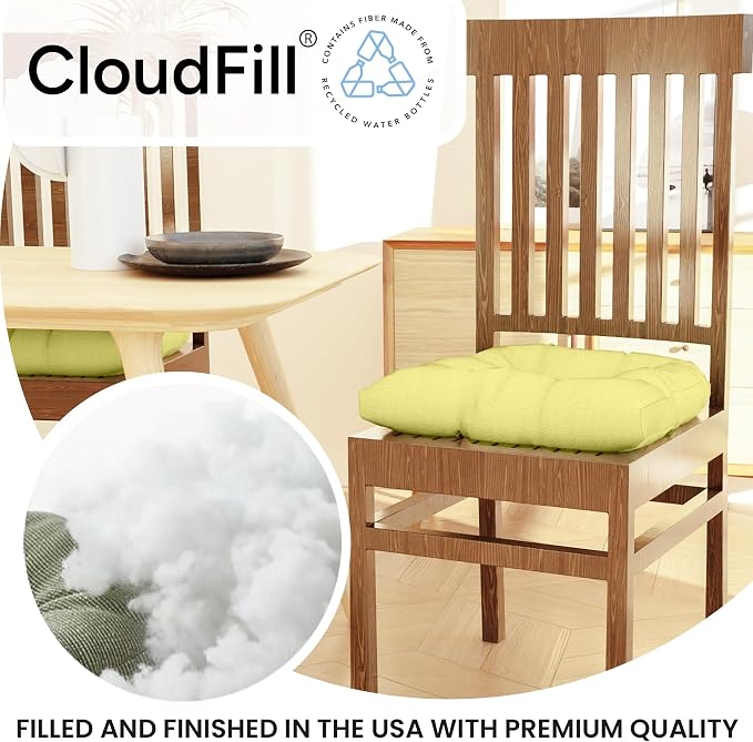 Klear Vu Gripper Overstuffed Universal Non-Slip Dining Chair Cushions - Image 4