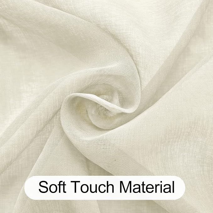 XWZO Sheer Curtains for Bedroom, Light Filtering & Breathable Extra Wide - Image 5