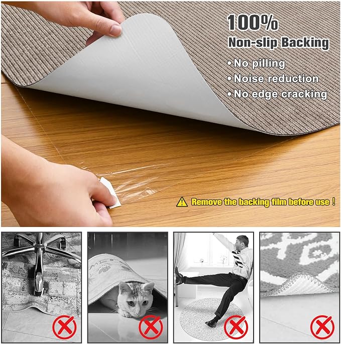 Placoot Desk Chair Mat for Hardwood Floor Corduroy Surface 1/6" Thick 55"x35" - Image 3