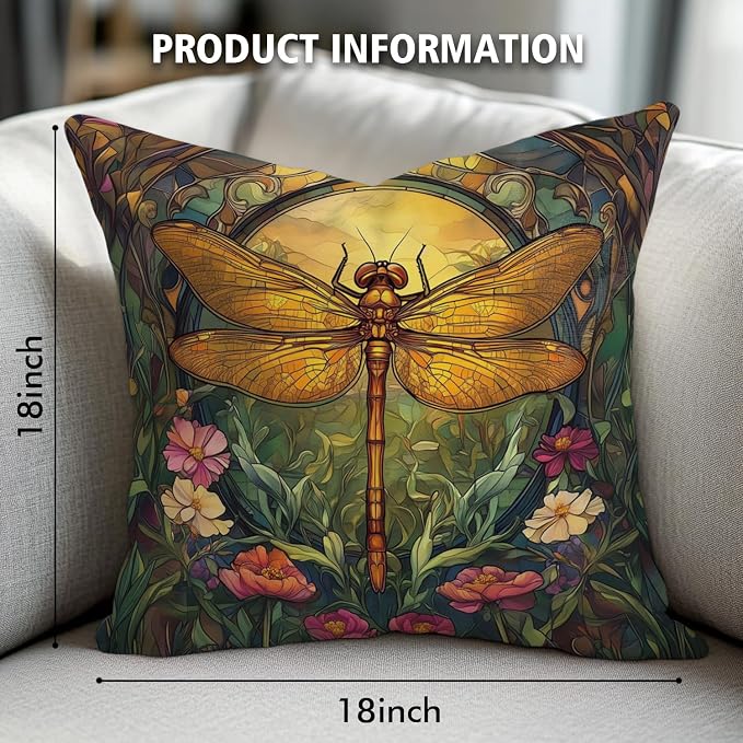 YOU FOUND ME William Morris Abstract Vintage Floral Dragonfly Design Throw - Image 3