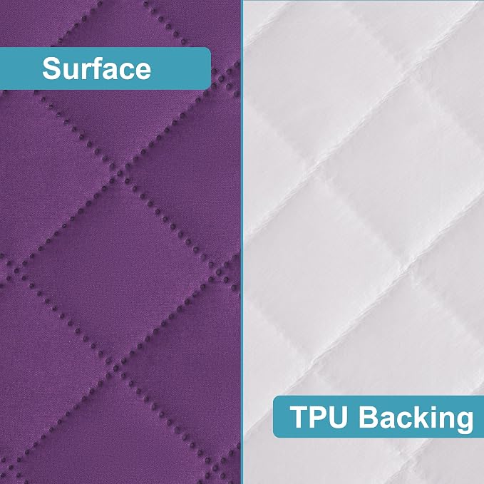 NTBAY 2 Pack Waterproof Crib Mattress Protector, Quilted 28"x52" Toddler Fitted - Image 3
