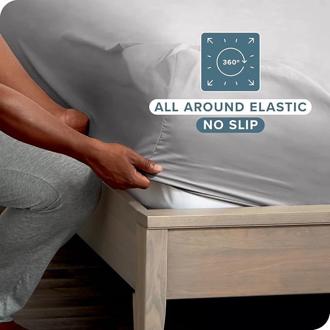 Bare Home 2-Pack Fitted Bottom Sheets Split King - Image 3