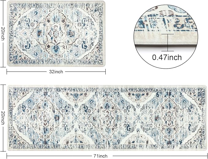 Ileading Anti Fatigue Kitchen Rugs Sets of 2 Cushioned Kitchen Mats - Image 3