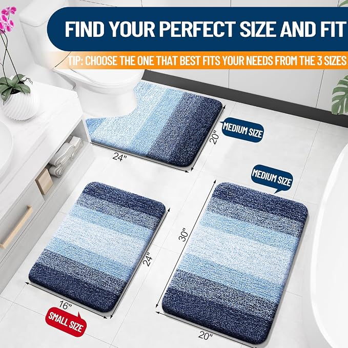 OLANLY Bathroom Rugs Mat 30x20, Extra Soft Absorbent Microfiber Bath Rugs - Image 2