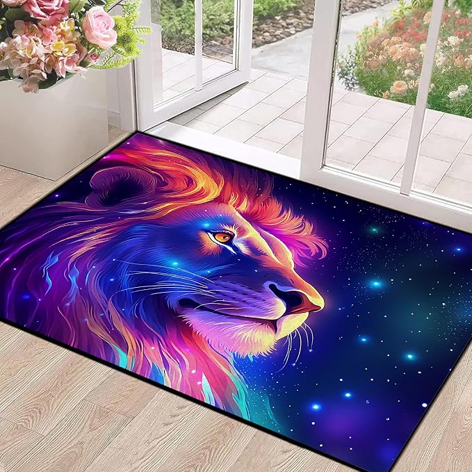 Galaxy Lion Rug 3D Fierce Lions Area Rugs - Image 6