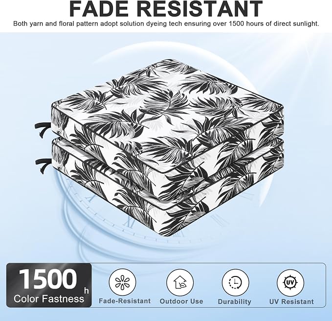 Favoyard Outdoor Chair Cushion 24 x 24 x 4 In Waterproof Pattern Fade Resistant - Image 3