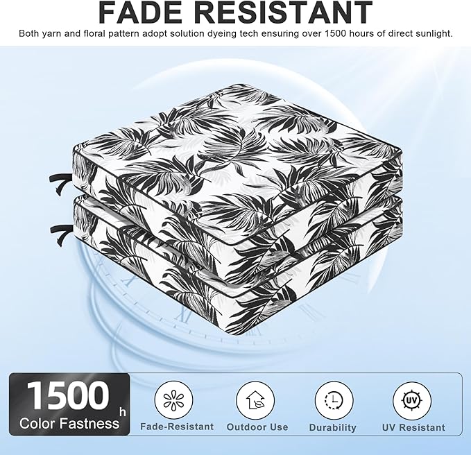 Favoyard Outdoor Chair Cushion 22 x 22 x 3 In Waterproof Pattern Fade Resistant - Image 3