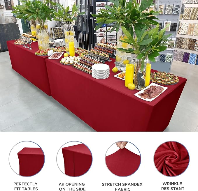 Nasitos Fitted Red Tablecloths for 8 Foot Tables - Image 3