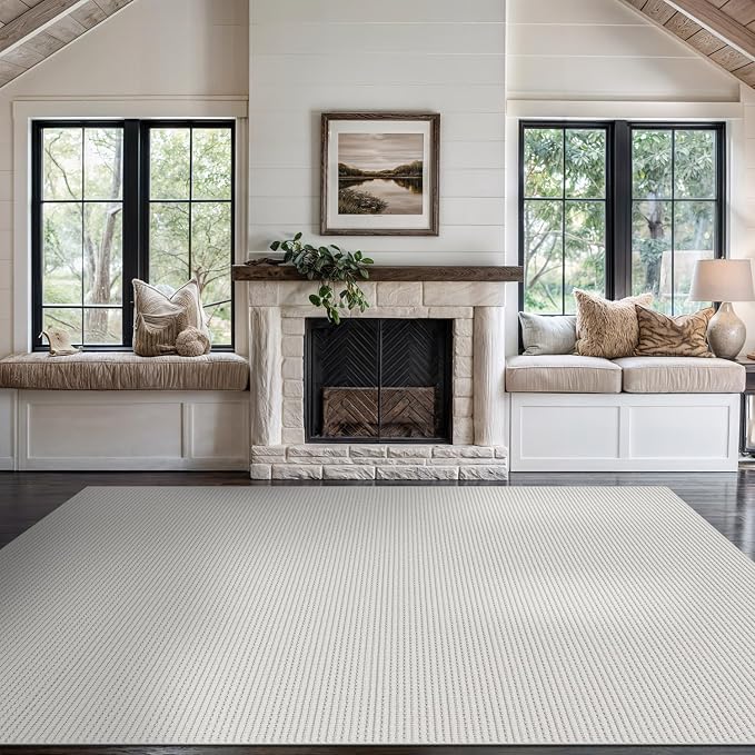 Beverly Rug Micro Loop Area Rug White 5x7 Modern Luxury Soft Trellis Geometric - Image 7