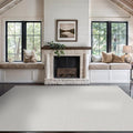 Beverly Rug Micro Loop Area Rug White 6x9 Modern Luxury Soft Trellis Geometric by BeverlyRug