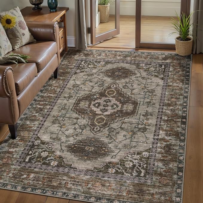 Tangsoo Washable Rug 4x6 Area Rug, Oriental Rug Indoor by Tangsoo