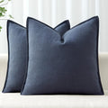 MIULEE Decorative Pillow Covers 18x18, 2 Pack Navy Blue Boho Farmhouse Neutral by MIULEE