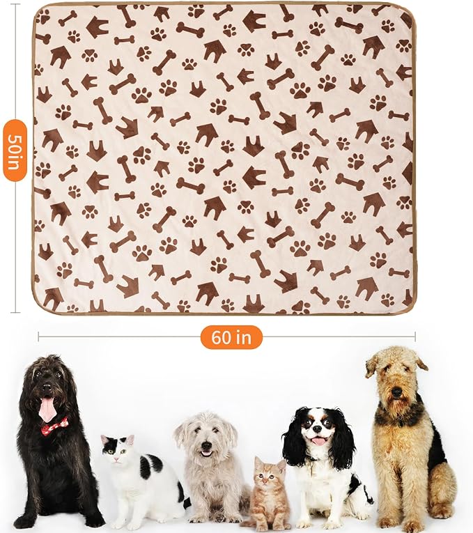 Waterproof Dog Blankets Pet Blanket 50"x60", Soft Fluffy Sofa Car Bed Protector - Image 2