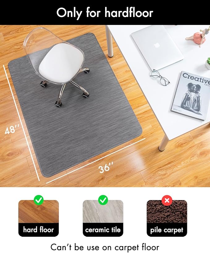 Office Chair Mat for Hardwood Floor Under Desk Computer Rolling Chair Mat for - Image 3