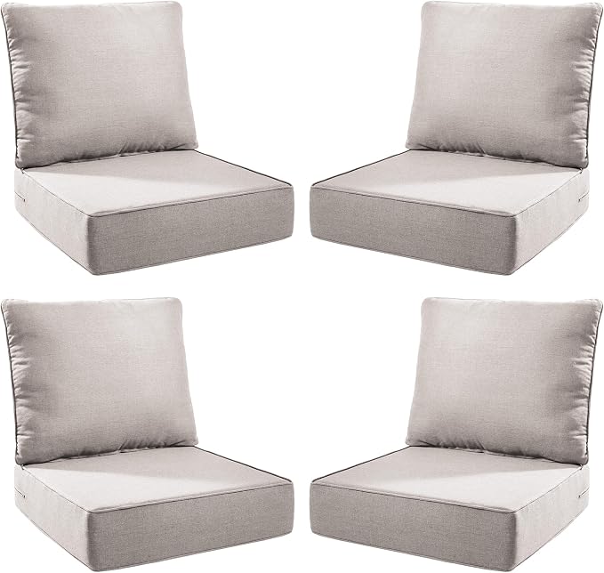 Luxury Outdoor Seat Cushion Set-24 x 24 x 6 Inch Outdoor Chair Cushions by NatureComfyOutdoorFurniture