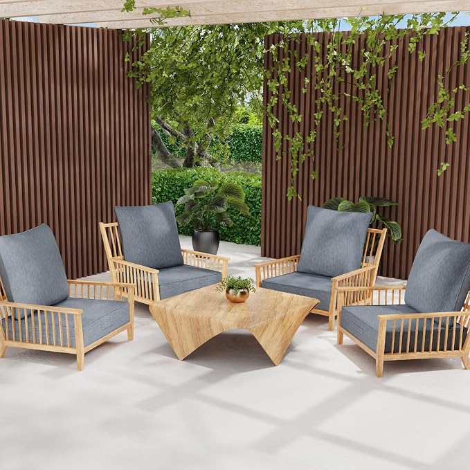 Outdoor Olefin Water-Resistant Deep Seat Cushion Set, Thickened Sofa Chair Pad - Image 9