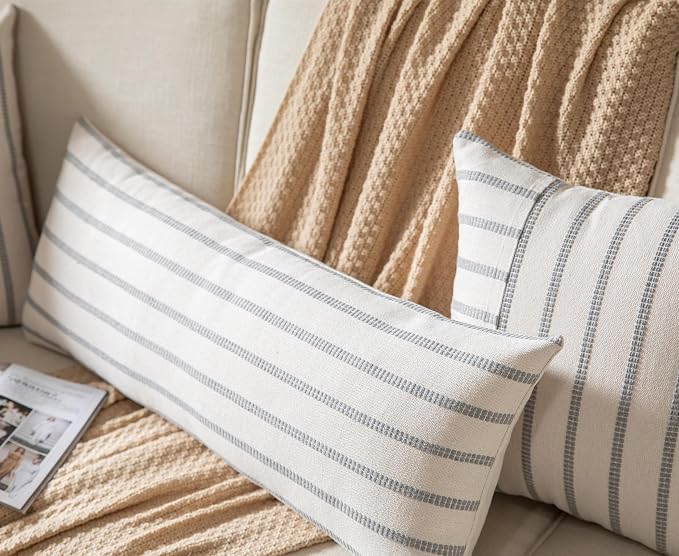 Caflife Boho Lumbar Throw Pillow Cover 14X36 Long Soft Farmhouse Decorative - Image 5