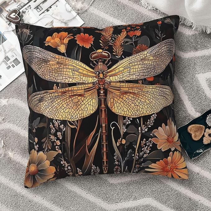 William Morris Abstract Vintage Floral Dragonfly Design 18x18 inches Throw - Image 7