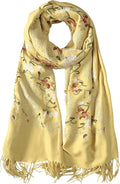 Urban CoCo Women's Embroidered Tassel Long Shawl Oversize Scarf Wraps by UrbanCoCo