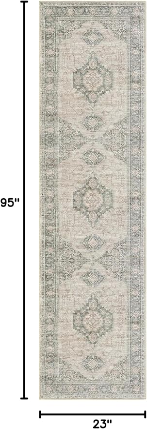 Lahome Oriental Washable Rug Runner, 2x8 Ultra-Thin Hallway Runner Rug - Image 2
