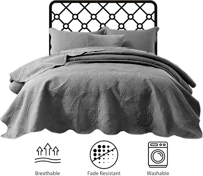 IR Imperial Rooms King Quilt Bedding Set Size + 2 Pillow Shams - Image 8