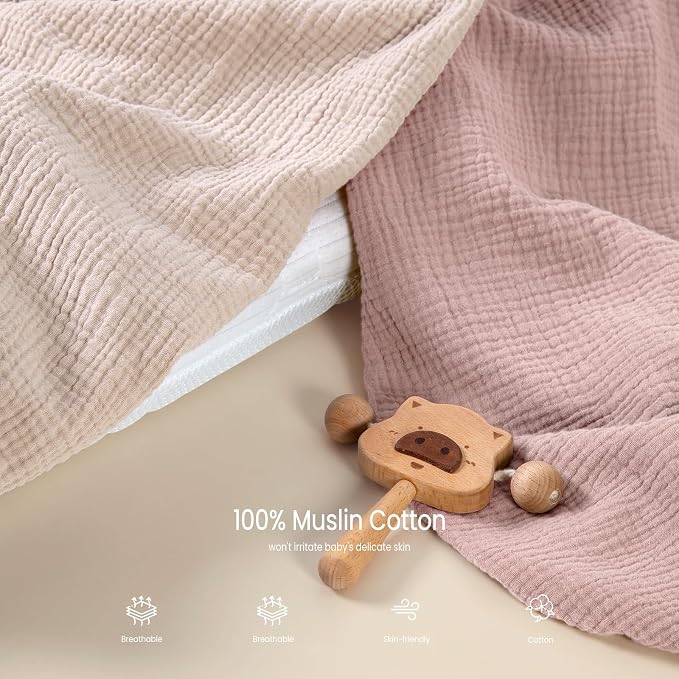 lulumoon Baby Muslin Bassinet Sheets: Snuggly Soft Cotton Sheets - Image 5