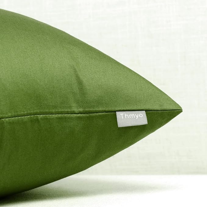 Thmyo 4-Pack 100% Cotton Comfortable Solid Decorative Throw Pillow Case Square - Image 8