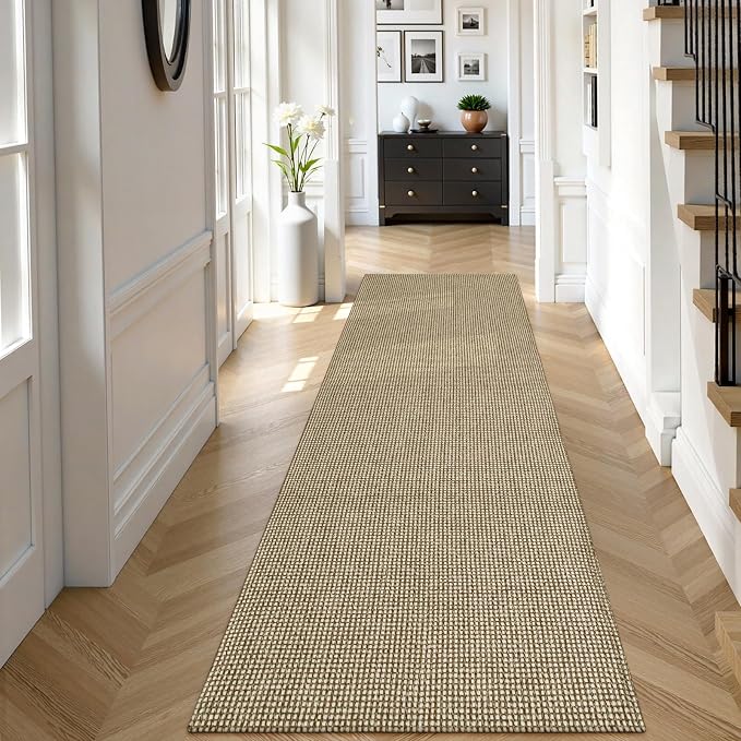 Uphome Kitchen Runner Rug, Low Pile Woven Cotton Modern Carpet Runners by Uphome