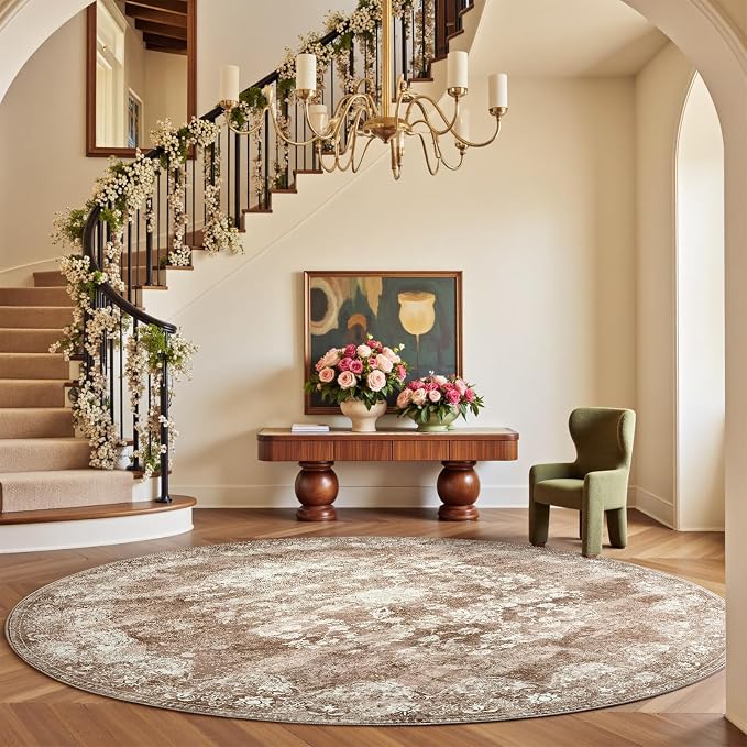 jinchan Round Rug 7ft Area Rug - Image 4