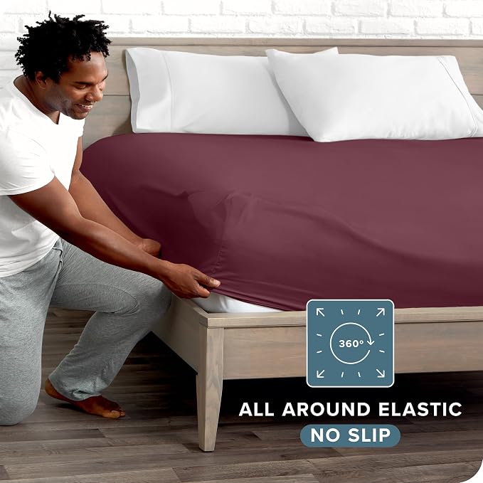 Bare Home Fitted Bottom Sheet Queen Size - Image 3