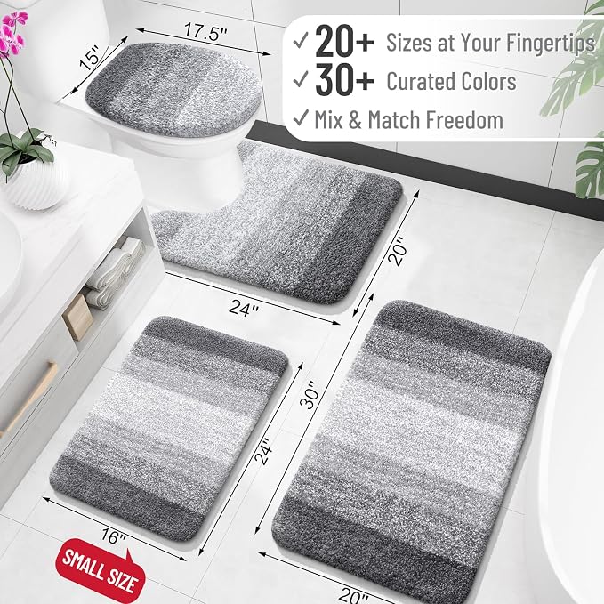 OLANLY Bathroom Rug Mat 47x24, Extra Soft and Absorbent Microfiber Bath Rugs - Image 2