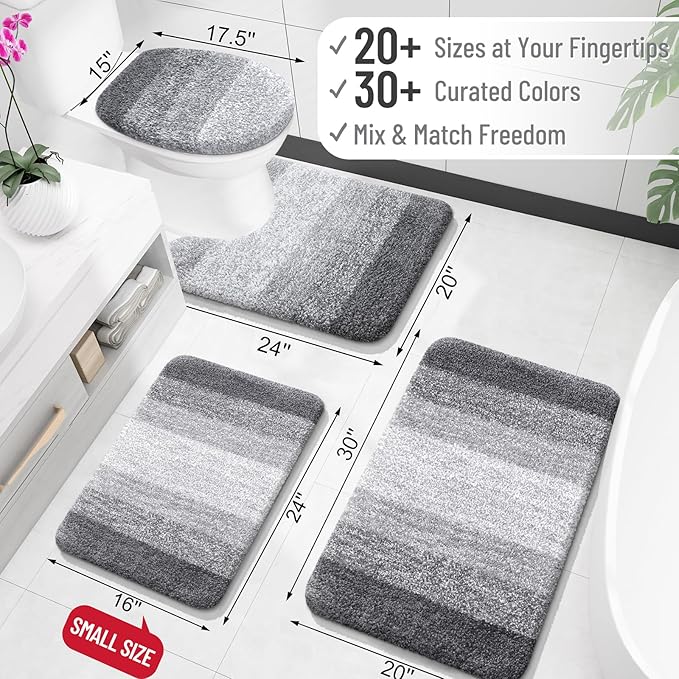 OLANLY Bathroom Runner Rugs 47x17, Extra Soft Absorbent Microfiber Bath Rugs - Image 2