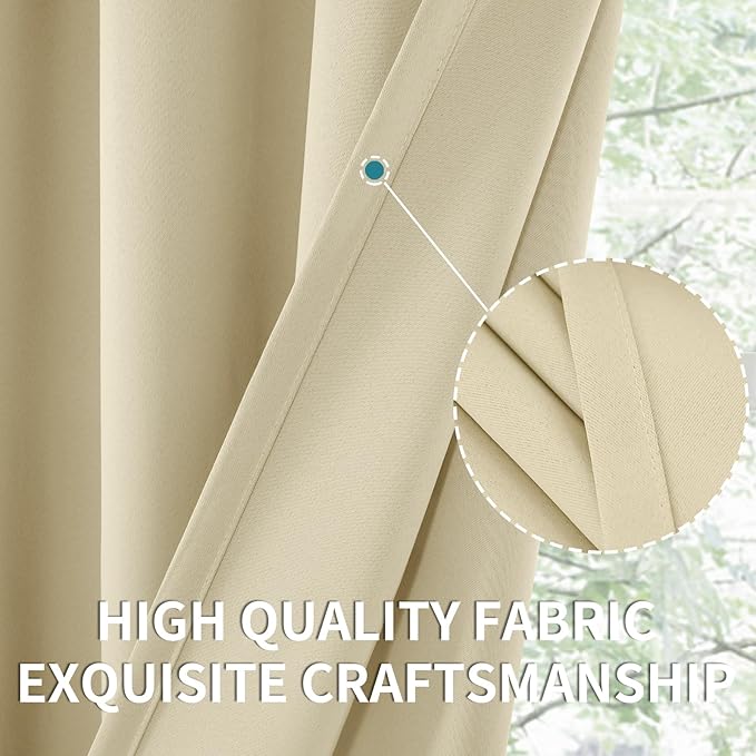 BGment Rod Pocket Room Darkening Curtains 48 Inches Length - Image 5