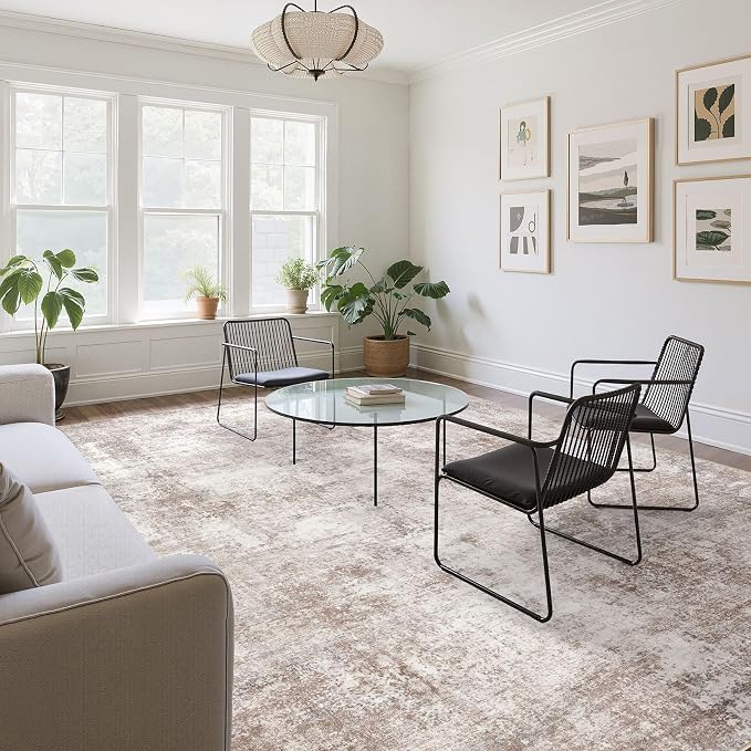 Washable 8X10 Area Rug: Modern Abstract Soft Non-Slip Indoor Rugs Home Decor - Image 2
