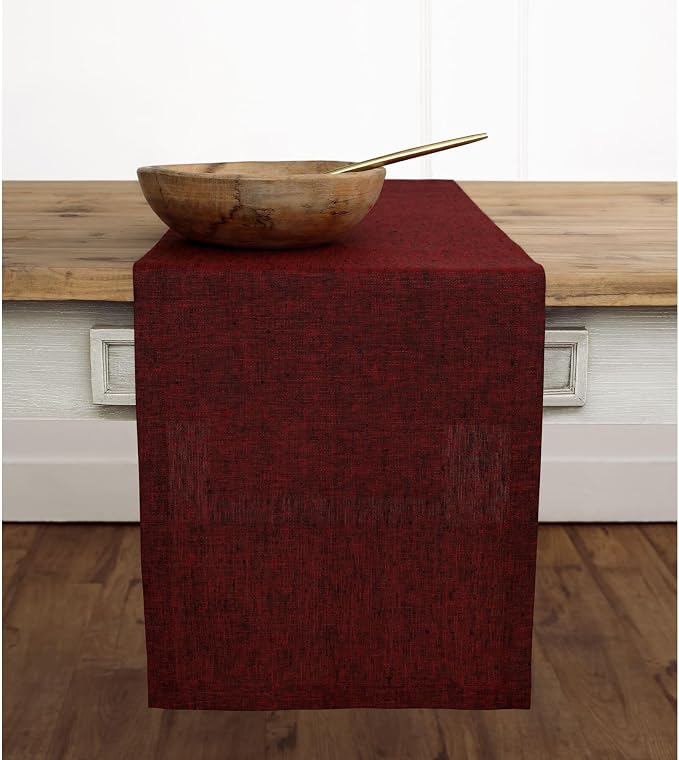 Solino Home Linen Red Garnet Table Runner 156 Inches Long - Image 2