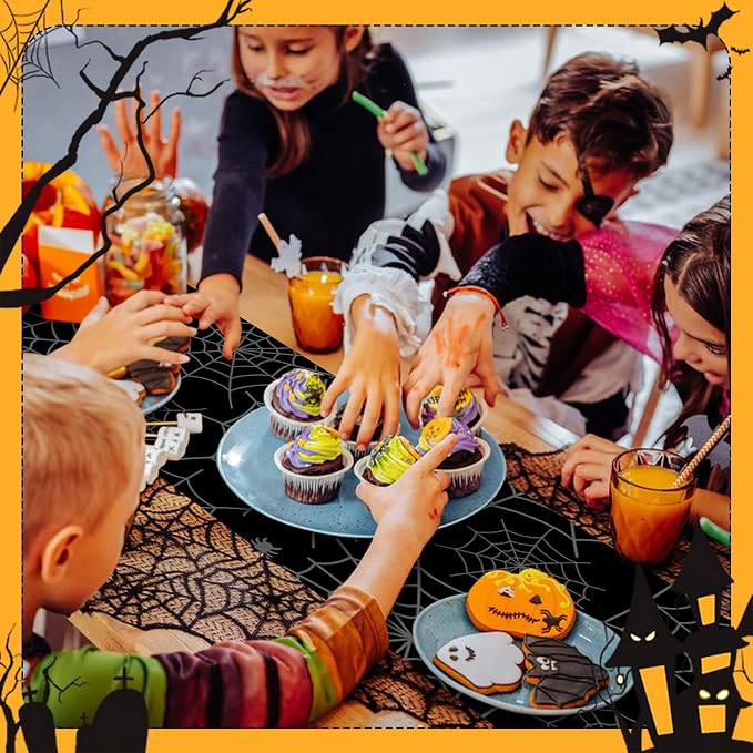 Happy Halloween Table Runner Since Last Halloween Orange Night Full Moon Black - Image 3