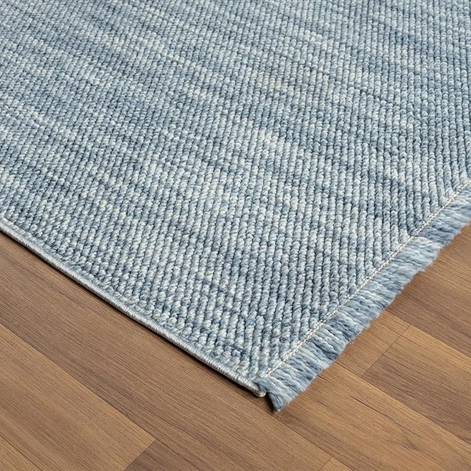 LUXE WEAVERS Solid Machine Woven Blue 8x10 Area Rug, Indoor Stain-Resistant - Image 6