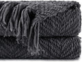 BATTILO HOME Dark Grey Throw Blanket by BATTILOHOME